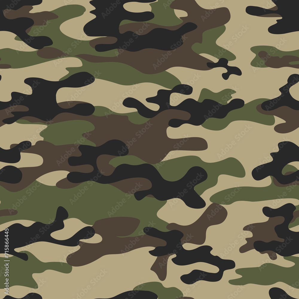 Canvas Prints Army camouflage seamless classic background, military uniform, classic textile pattern