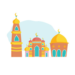 Mosque icon. Flat illustration of mosque vector icon for web design