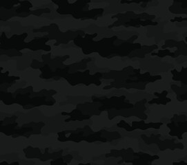 
Black camouflage background vector repeat pattern, modern print