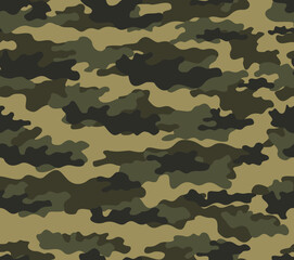 Fototapeta premium Modern camouflage background, vector seamless pattern. Military print on textiles