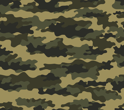 
Modern camouflage background, vector seamless pattern. Military print on textiles