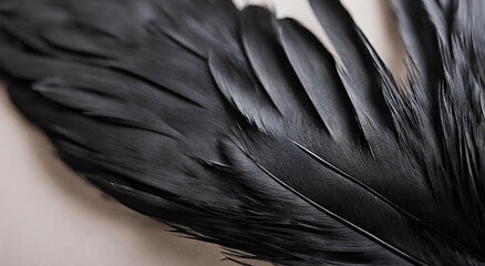 "Close-up View of Crow's Matte Plumage"