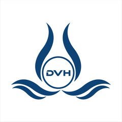 DVH letter water drop icon design with white background in illustrator, DVH Monogram logo design for entrepreneur and business.
