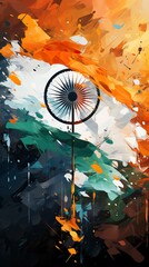A beautiful painting of the indian flag background ,illustration, Indian Republic Day, Indian Independence day