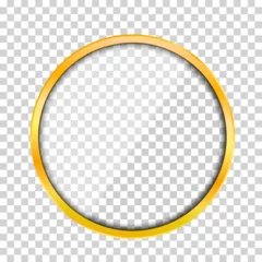 Fotobehang Golden circular metal frame - vector © Forgem