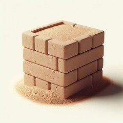 stack of bricks isolated on white background