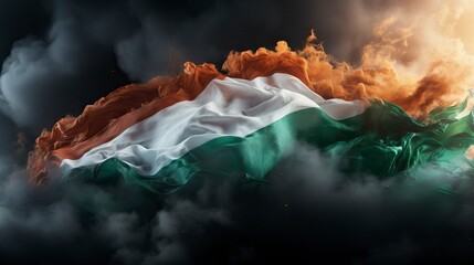 An indian flag painted on the background ,illustration, Indian Republic Day, Indian Independence day - obrazy, fototapety, plakaty