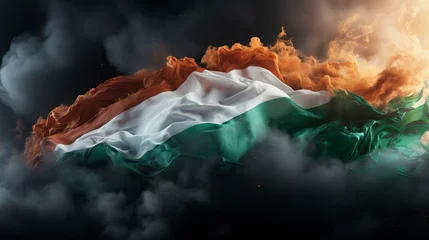 Fotobehang An indian flag painted on the background ,illustration, Indian Republic Day, Indian Independence day © CREATIVE STOCK