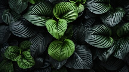 Dark tropical leaves texture background with copy space for nature concept design