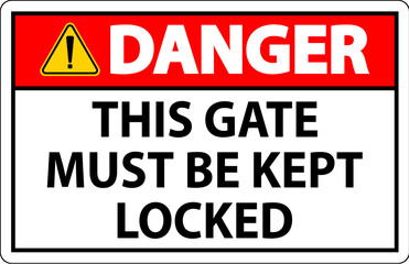 Danger Sign, Gate Must Be Kept Locked