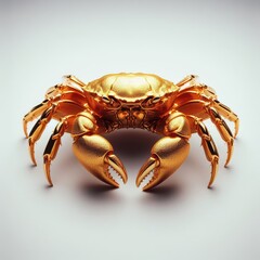 golden crab on white background