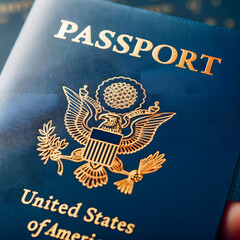 Close-Up View of a United States of America Passport in Hand
