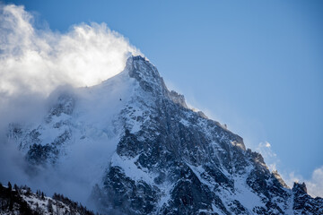 L' aiguille du midi vu depuis Chamonix Mont Blanc - 715874472