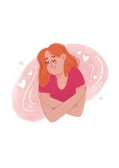 Self Love Hug - digital illustration.