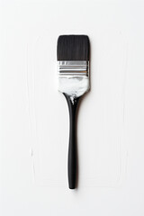 Black paint brush on white background.Minimal concept.