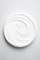 White cream on a white background. Minimal concept.