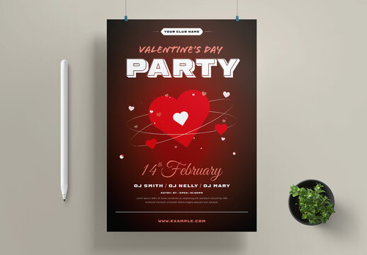 Valentines Day Party Flyer Layout