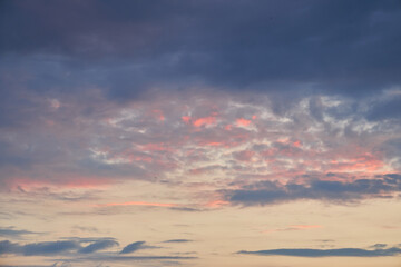 cloudy sky at sunset. Gradient color. Sky texture, abstract nature background