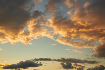 Panorama sunset sky for background or sunrise sky and cloud