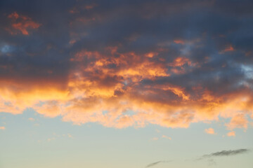 Cloudscape of cumulus sunset clouds
