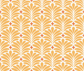 Abstract floral seamless pattern. Vector art deco texture. Geometric minimalist background.
