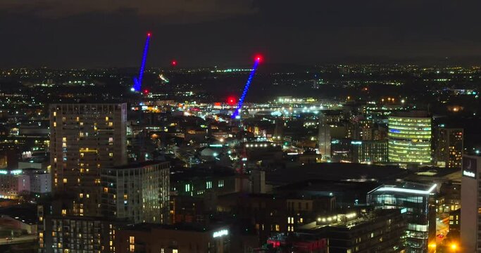 Twilight over Manchester city skyline