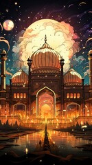 Obraz premium Happy republic day wallpaper indian landmarks ,illustration, Indian Republic Day, Indian Independence day