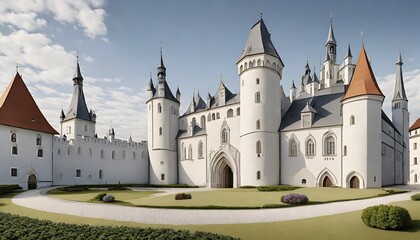 Fototapeta na wymiar illustrated old castle 