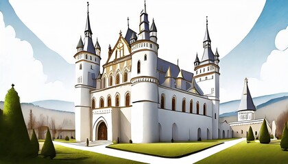 illustrated old castle 