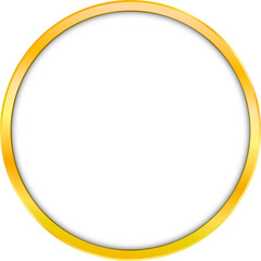 Golden circular metal frame - vector