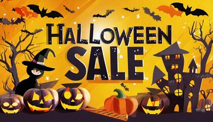 Fototapeta premium halloween sale card 