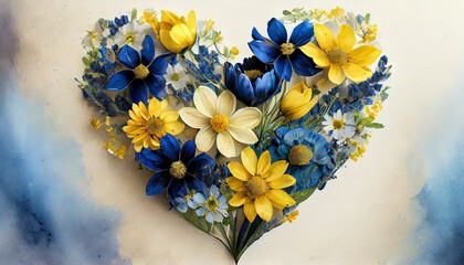 colorful bouquet full of flowers in the shape of a heart on a white background 