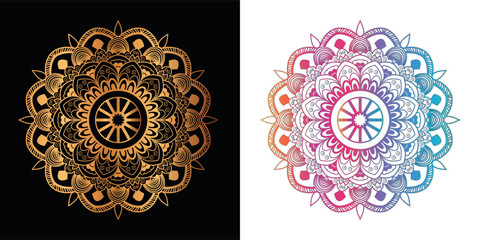 Ethnic decorative element luxury golden mandala design