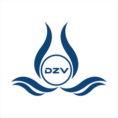 DZV letter water drop icon design with white background in illustrator, DZV Monogram logo design for entrepreneur and business.
