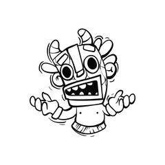 funny stickers of ancient people only black lines