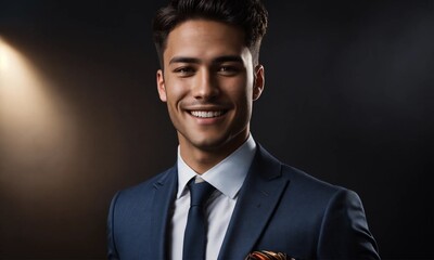 Happy young business man posing 