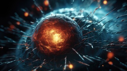 Explosion microscopic background, galaxy concept Generative AI