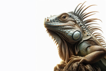 Iguana lizard isolated on solid white background. ai generative