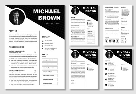 Resume Layout With Black Header