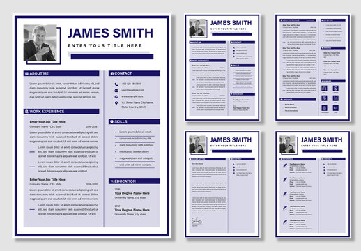 Resume And Cover Letter With Blue Accents