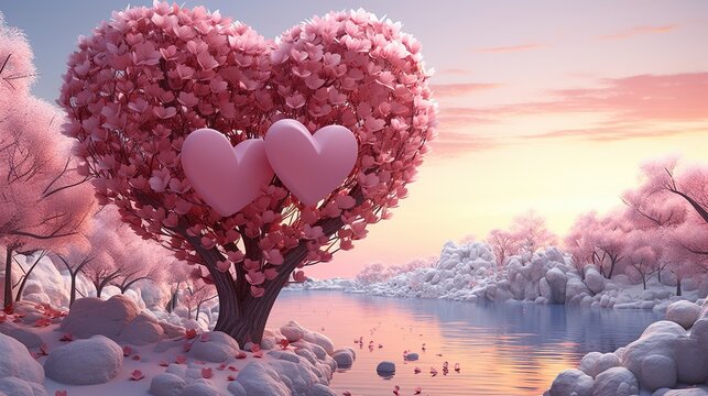 Romantic scene of valentines day love and holidays