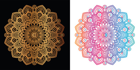 Ethnic decorative element luxury golden mandala design