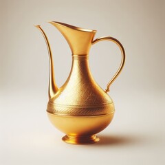 Golden Aftabeh Persian Toilet Wash Jug Decorative Antique Rare Qajar Water Jug Ewer Brass Pitcher