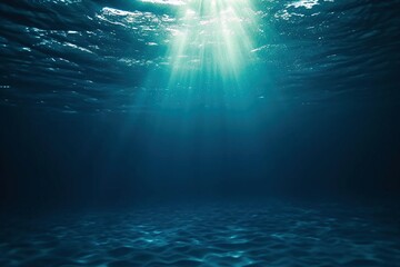 Submerged Tranquility: Dark Blue Oceanic Surface Seen Below Water