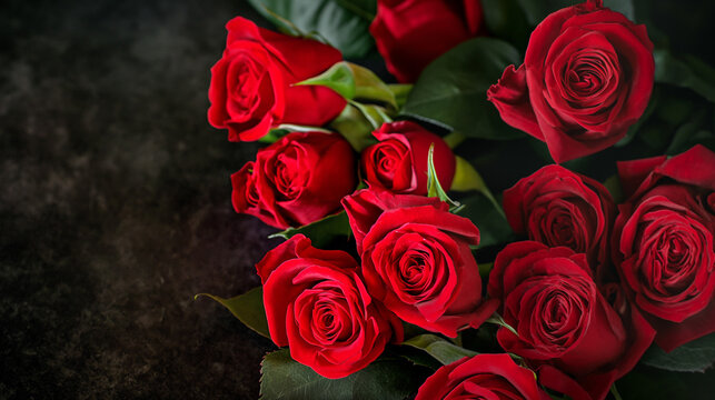 red roses on black background