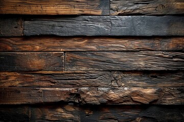 Shadowed Timber: Horizontal Dark Wood Background Texture