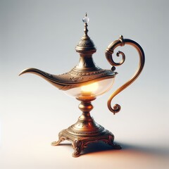 Fototapeta na wymiar old magic lamp on white