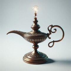Fototapeta na wymiar old magic lamp on white