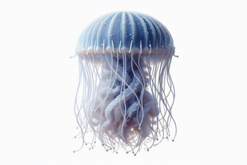 Box Jellyfish (Chironex fleckeri) isolated on solid white background. ai generative