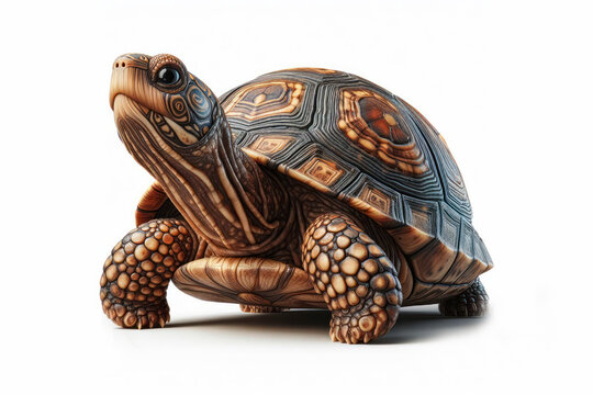 Aquatic Turtle (Emydidae) turtle isolated on solid white background. ai generative